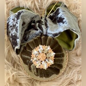 Handmade Velvet Christmas Ornaments, with Rhinestones. Color can made to order.